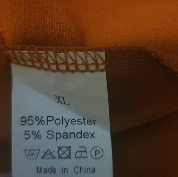 Blencot - Women's Buttondown V Neck Strappy Pumpkin Color Blouse, Size XL - Picture 6 of 6